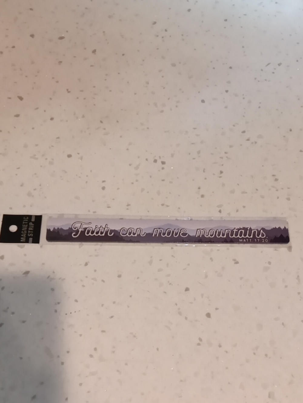 Faith Can Move Mountains Purple Magnetic Strip - Inspirational Decorative Magnet